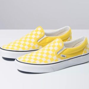 Yellow Checker Board Vans